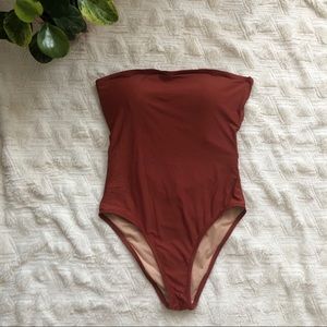 J. Crew Cross-Back Bandeau One Piece Swimsuit